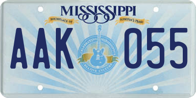 MS license plate AAK055