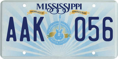 MS license plate AAK056