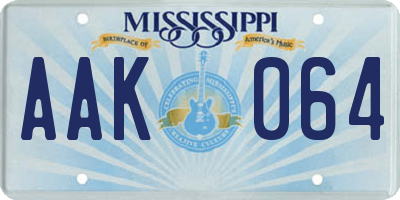 MS license plate AAK064