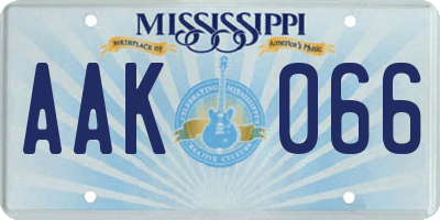 MS license plate AAK066