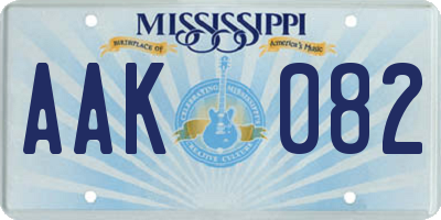 MS license plate AAK082