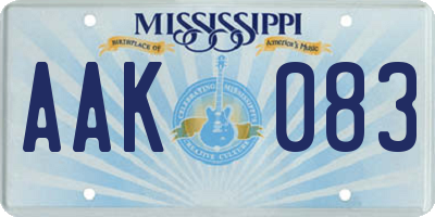 MS license plate AAK083