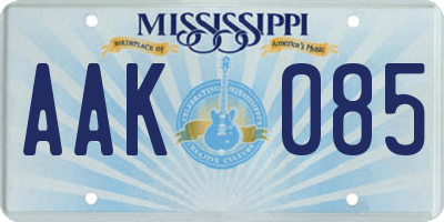 MS license plate AAK085