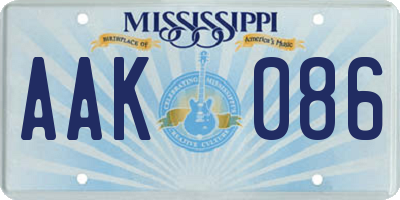 MS license plate AAK086