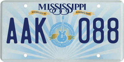 MS license plate AAK088