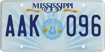 MS license plate AAK096