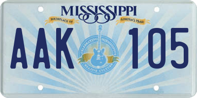 MS license plate AAK105