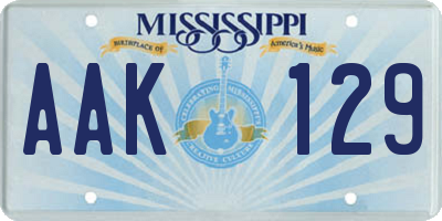 MS license plate AAK129