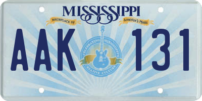 MS license plate AAK131