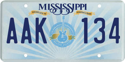 MS license plate AAK134