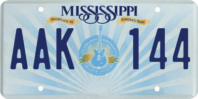 MS license plate AAK144