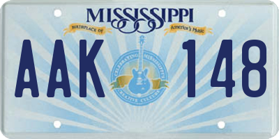 MS license plate AAK148