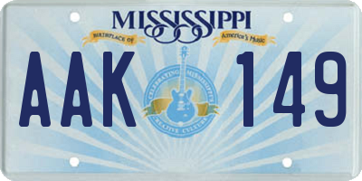 MS license plate AAK149