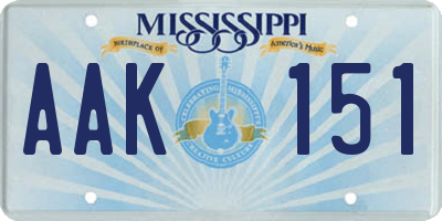 MS license plate AAK151