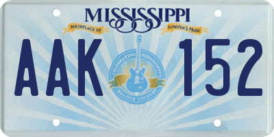 MS license plate AAK152