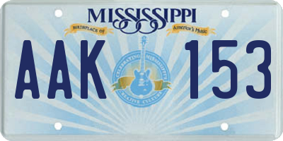 MS license plate AAK153