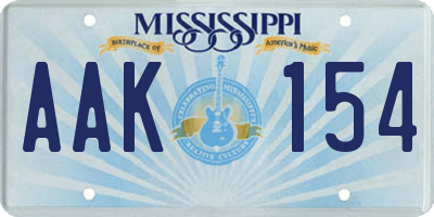 MS license plate AAK154