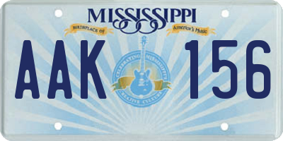 MS license plate AAK156