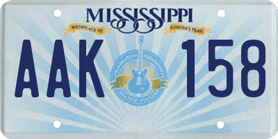 MS license plate AAK158