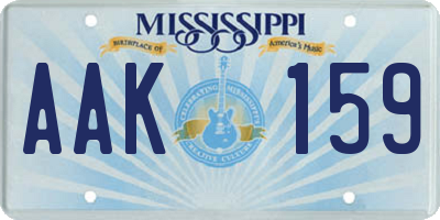 MS license plate AAK159