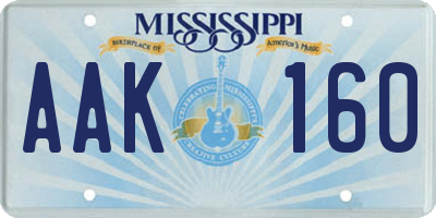 MS license plate AAK160