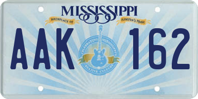 MS license plate AAK162