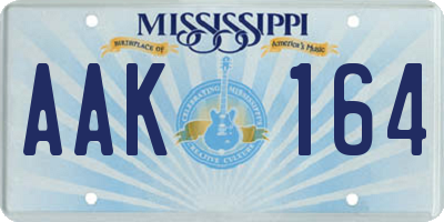 MS license plate AAK164