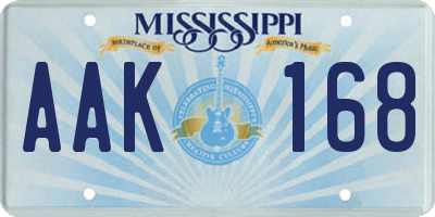 MS license plate AAK168