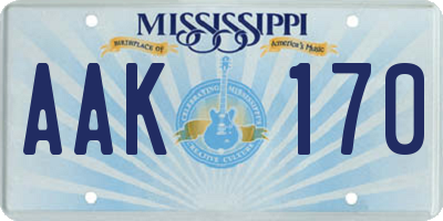 MS license plate AAK170