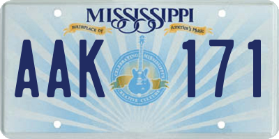 MS license plate AAK171