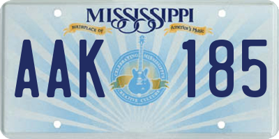 MS license plate AAK185