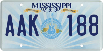 MS license plate AAK188