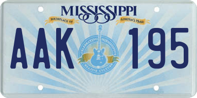 MS license plate AAK195