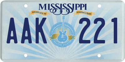 MS license plate AAK221