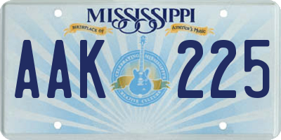 MS license plate AAK225