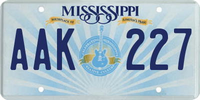 MS license plate AAK227