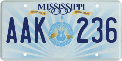 MS license plate AAK236