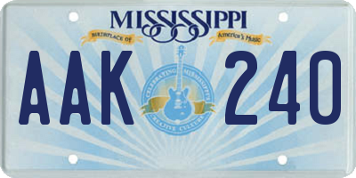 MS license plate AAK240