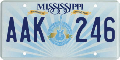 MS license plate AAK246