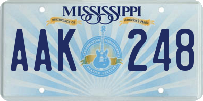 MS license plate AAK248