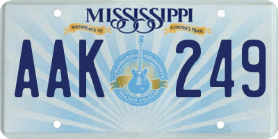 MS license plate AAK249