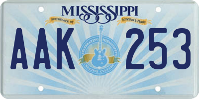 MS license plate AAK253