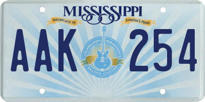 MS license plate AAK254