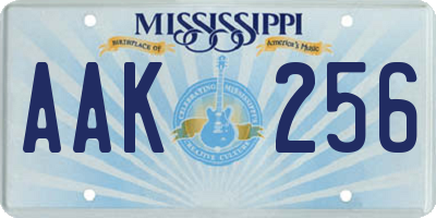 MS license plate AAK256