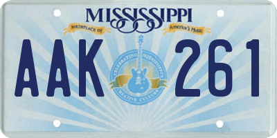 MS license plate AAK261