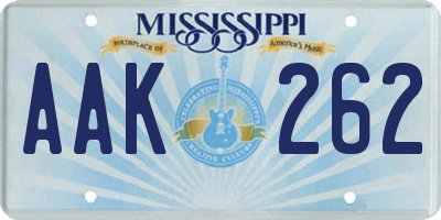 MS license plate AAK262