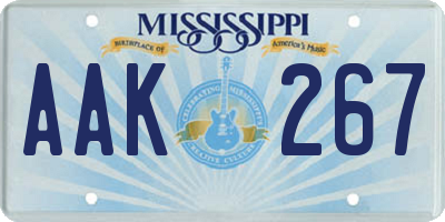 MS license plate AAK267