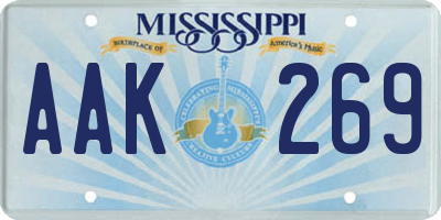 MS license plate AAK269