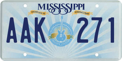 MS license plate AAK271