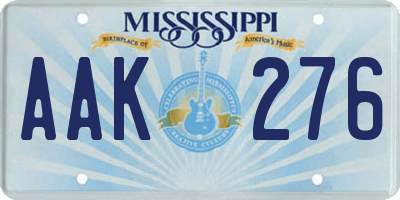 MS license plate AAK276